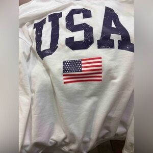 Off The Shoulder USA White Long Sleeve